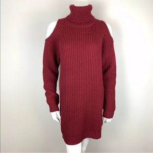 Francesca’s Noella Cold Shoulder Sweater Dress